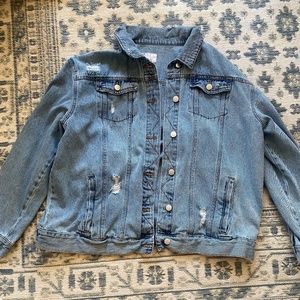 Time and Tru distressed jean jacket / size L (12-14)